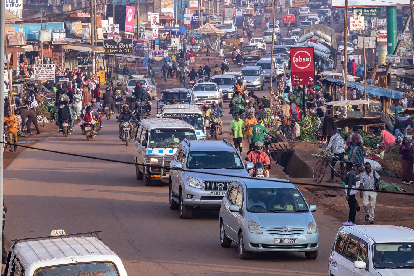 A busy street in Kampala