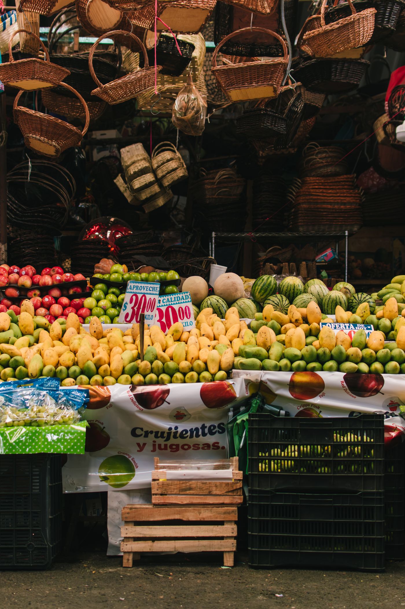 A fruit stall in a market